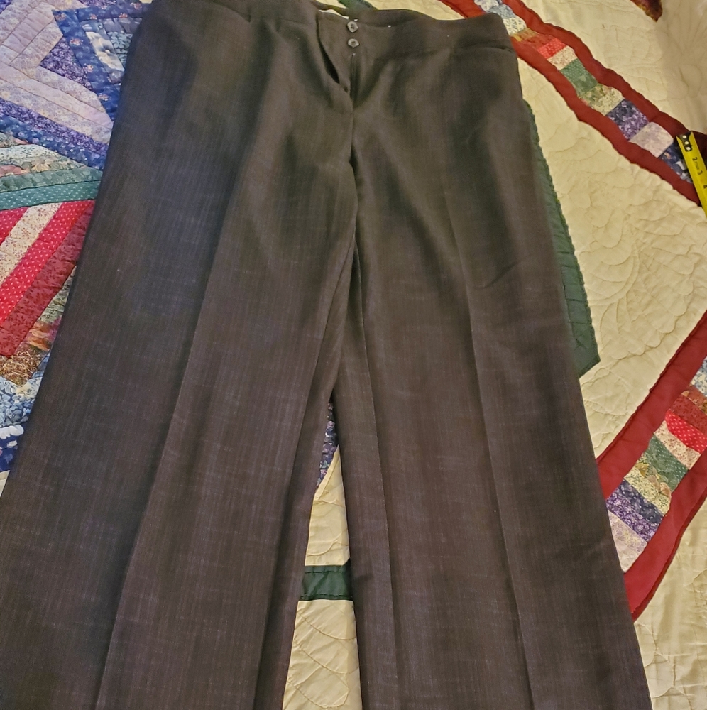 Dressbarn size 16 black denim look dress slacks